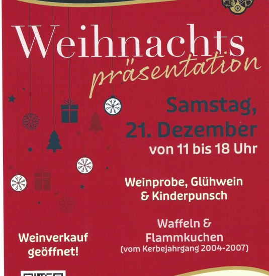 Weihnachtspräsentation | © Weingut Eisenbach-Korn